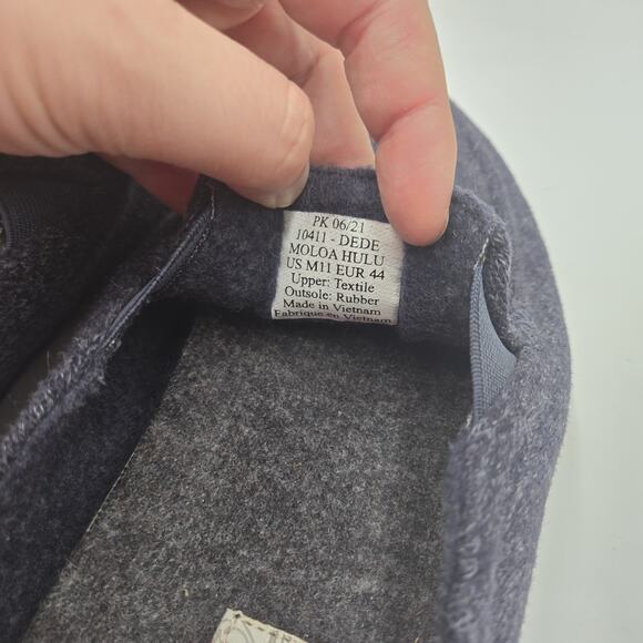 Olukai Moloa Hulu Men's Size 11 Slip On Casual Shoes Dark Blue Naxy Wool - Picture 7 of 7